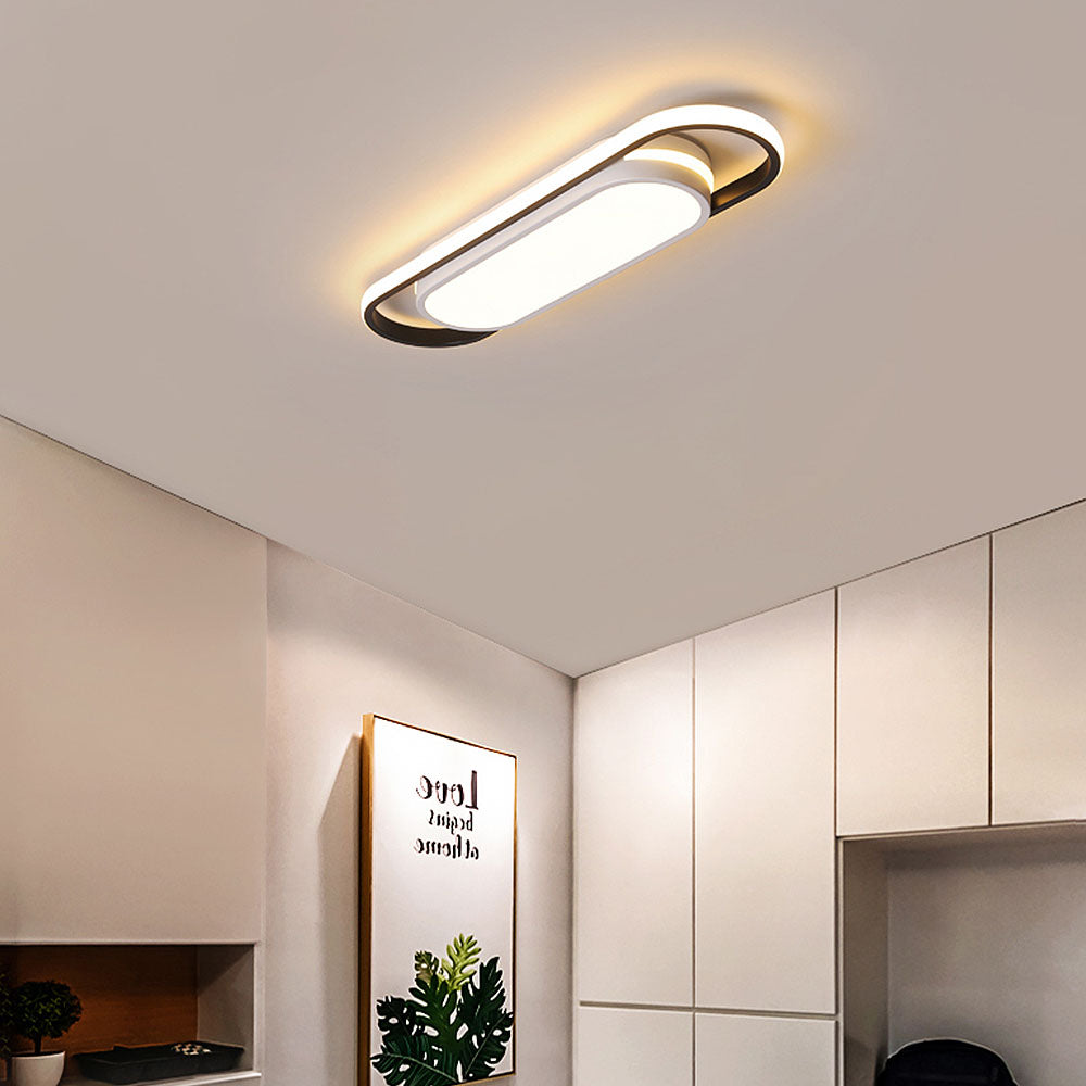 Sleek Black LED Corridor Ceiling Lights - Long, Low Profile Design for Modern Hallways and Spaces, Perfect for Subtle Illumination