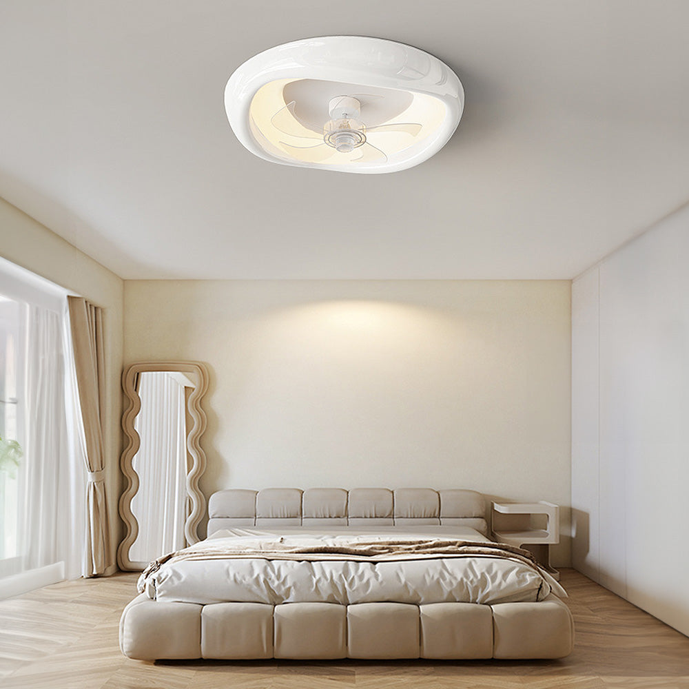 Elegant Macaron Style Bedroom Ceiling Fan with Integrated Light – Modern Design for Comfortable Living Spaces