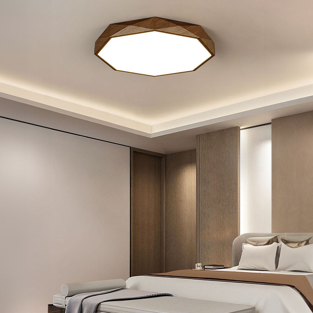 Brown Disc LED Ceiling Light for Bedroom - Sleek, Simple Design for Modern Interiors, Perfect Illumination for Any Space