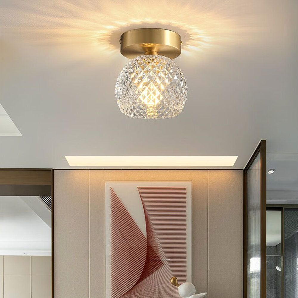 Contemporary Mini Clear Semi-Flush Ceiling Light for Hallway - Stylish and Modern Illumination Solution