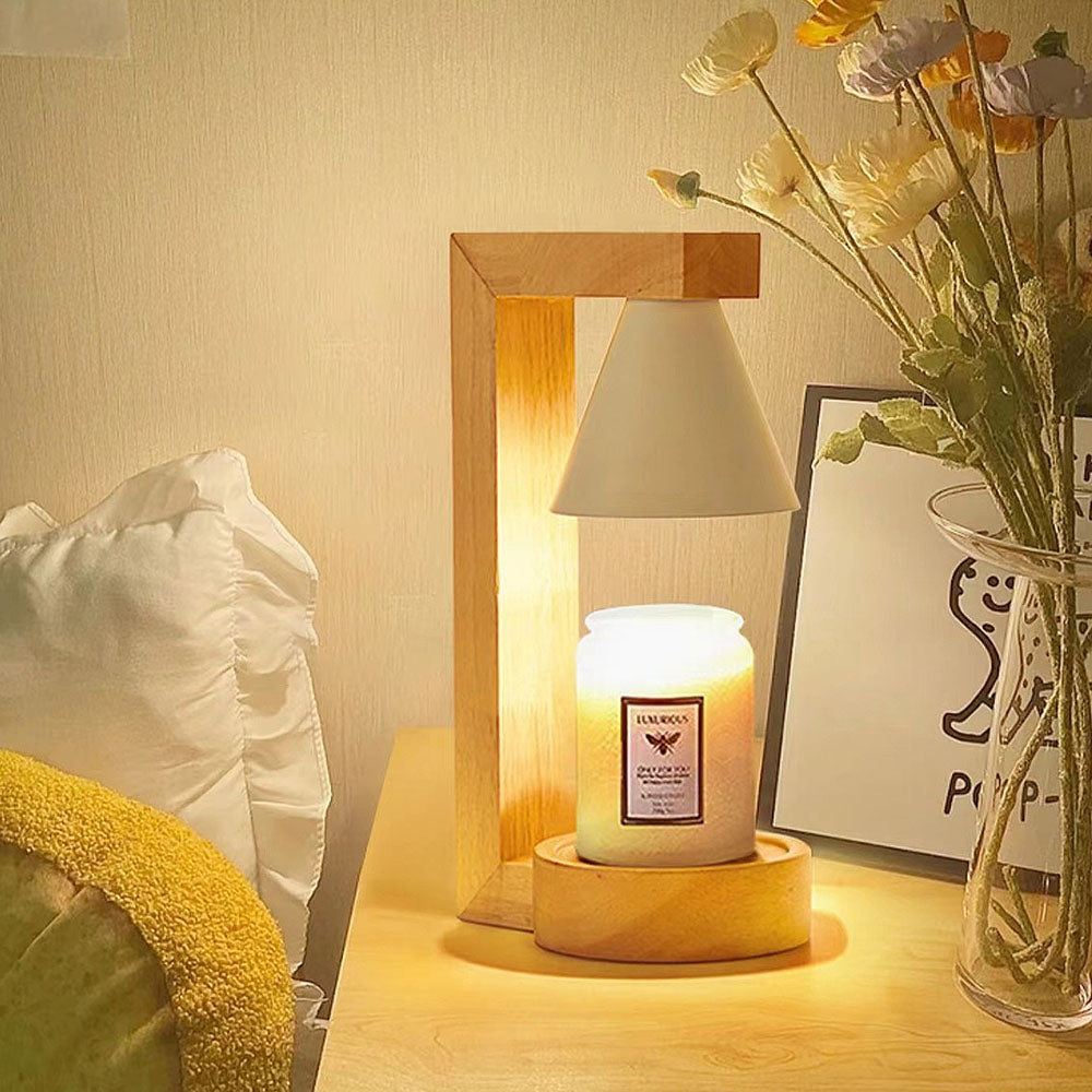 Rustic Wooden Mini Candle Lamp for the Bedroom - Warm Glow Lighting for a Cozy Atmosphere