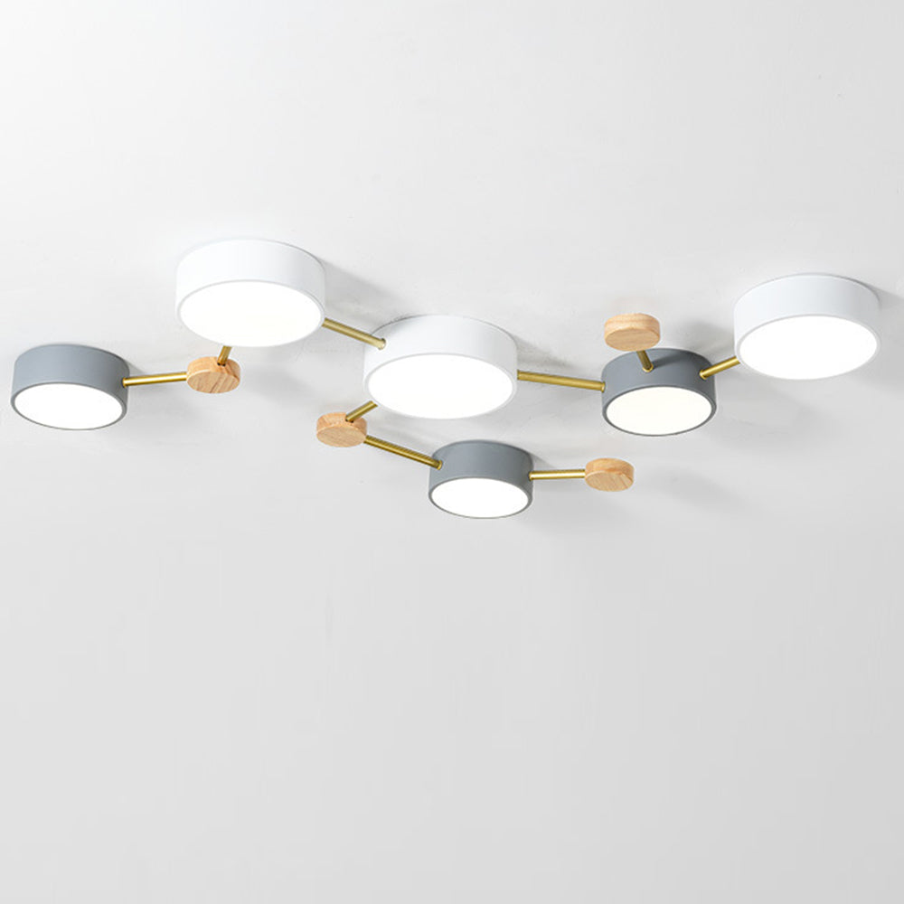 Nordic Inspired Creative Multi-Head LED White Ceiling Light Fixture for Modern Home Illumination