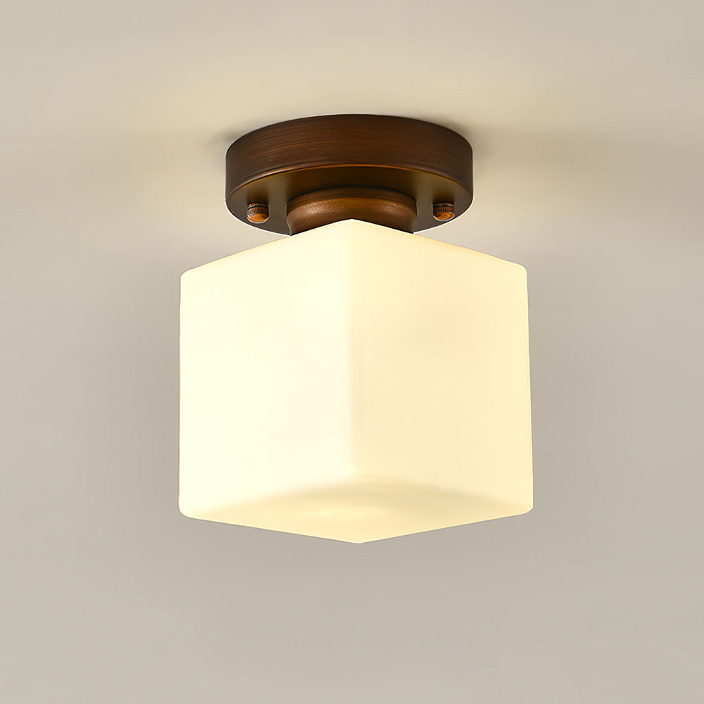 Elegant Minimalist White Semi-Flush Ceiling Light for Hallway - Modern Design, Soft Illumination, Perfect for Any Space