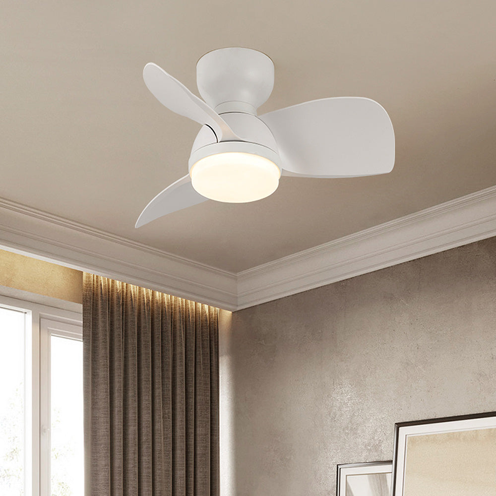 Elegant Wooden Ceiling Fan with LED Light for a Stylish Bedroom Ambience - Simple Design for Modern Living Spaces