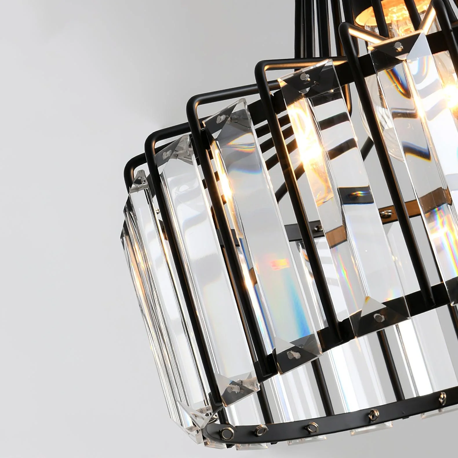 Elegant Modern Black Crystal Pendant Light Fixture for Stylish Home Décor and Ambient Illumination in Any Room