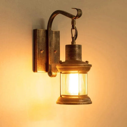 Wall Light with Vintage Glass Shade Design