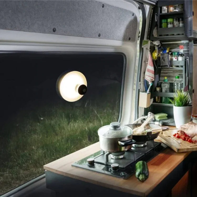 LED wall light with rechargeable suction mount