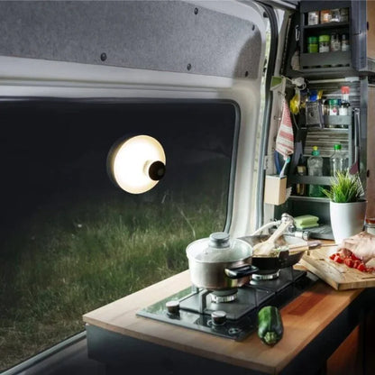 LED wall light with rechargeable suction mount