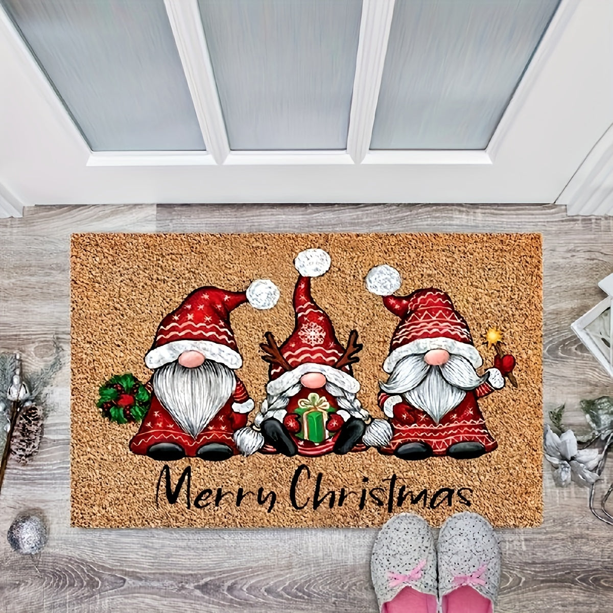 Felpudo Gnomo Decoraciones de Navidad Interior Exterior
