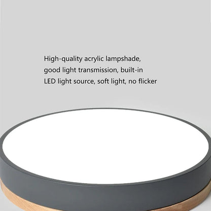 Ceiling Light Modern Wood LED Flush Fitting