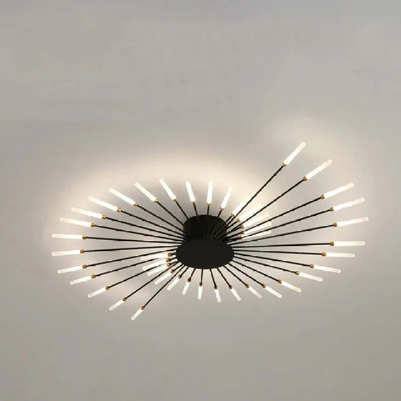 Plafonnier moderne en métal avec lustre LED