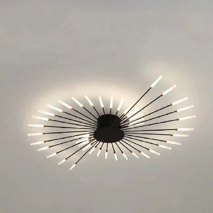 Plafonnier moderne en métal avec lustre LED