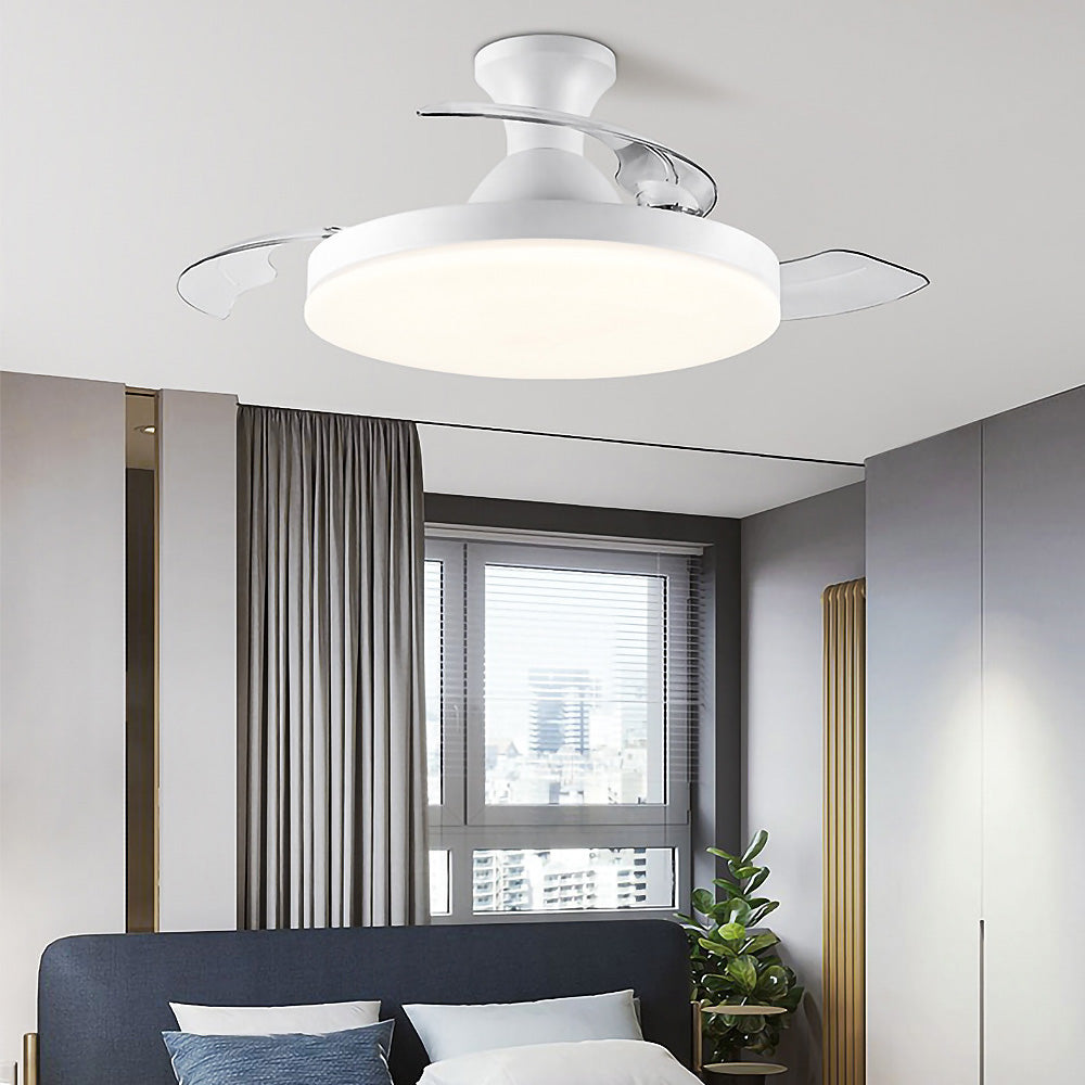 Sleek Low-Profile Bedroom Ceiling Fan with Integrated LED Light for Effortless Style and Comfort