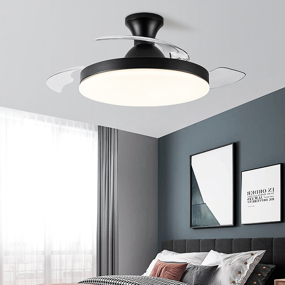 Sleek Low-Profile Bedroom Ceiling Fan with Integrated LED Light for Effortless Style and Comfort