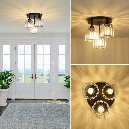 Elegant Modern Crystal Semi-Flush Ceiling Lights