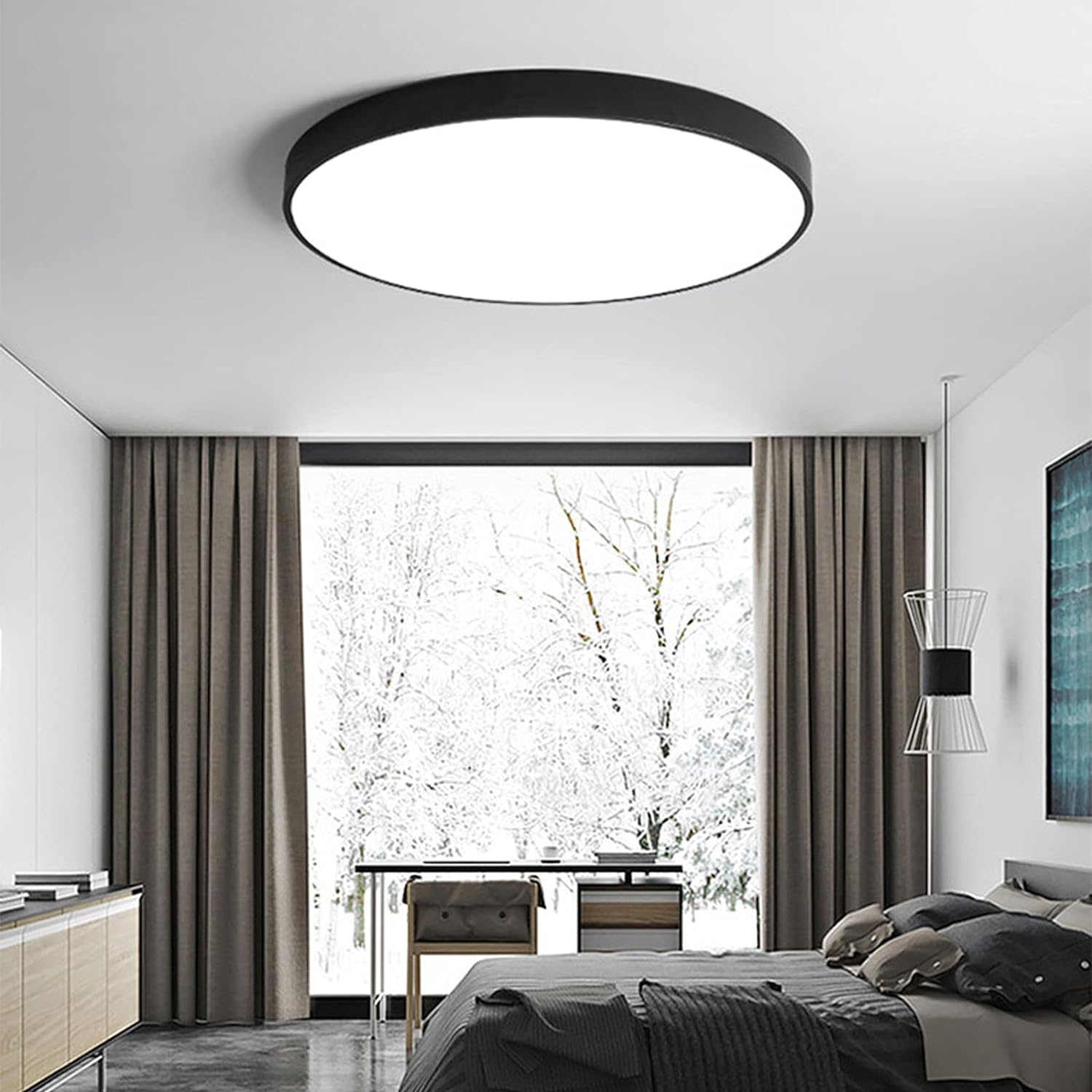 Set of 2 Circular LED Low Ceiling Lights for Bedroom – Modern, Energy-Efficient Lighting Solutions for Stylish Interiors