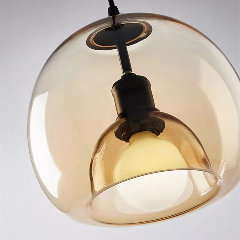 Modern Retro Copper and Glass Pendant Light for Hallway – Stylish Lighting Fixture for Contemporary and Vintage Interiors