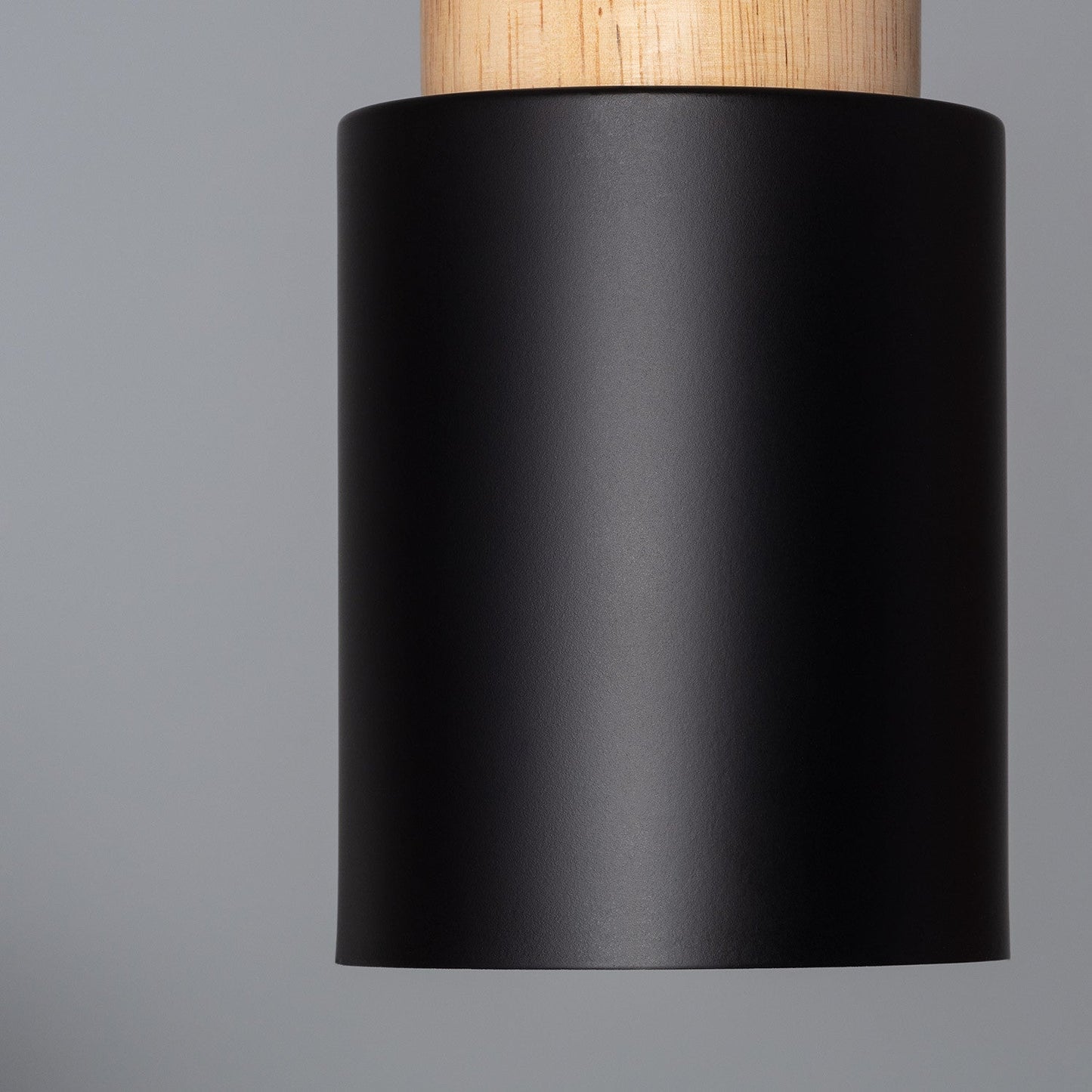 Suspension moderne en bois noir cylindre luminaire