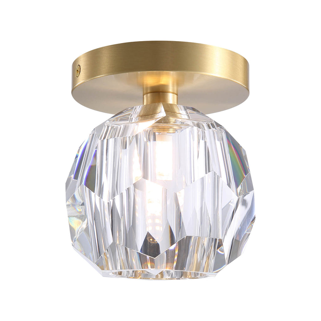 Nordic Luxury Minimalist Crystal and Metal Ceiling Light Fixture for Elegant Home Illumination and Stylish Décor