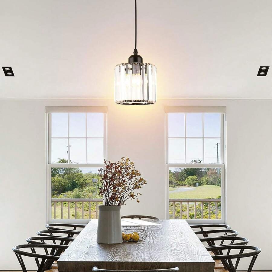 Contemporary Multi-Head Black Glass Pendant Light for Stylish Kitchen Illumination and Elegant Home Décor