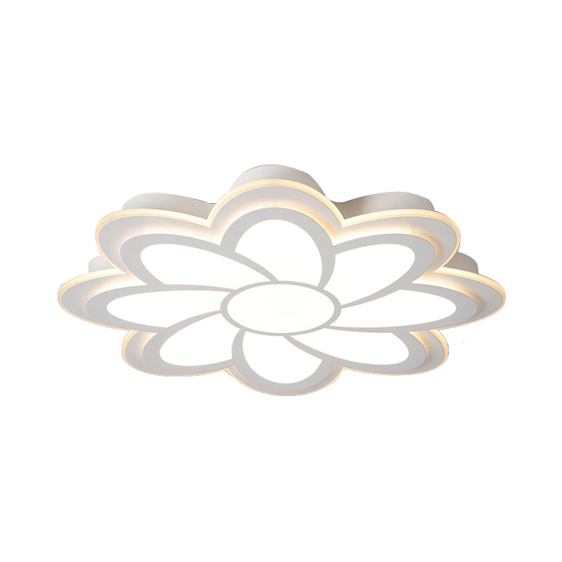 Elegant Minimalist White Acrylic Flower LED Ceiling Light for Modern Home Décor and Ambient Illumination