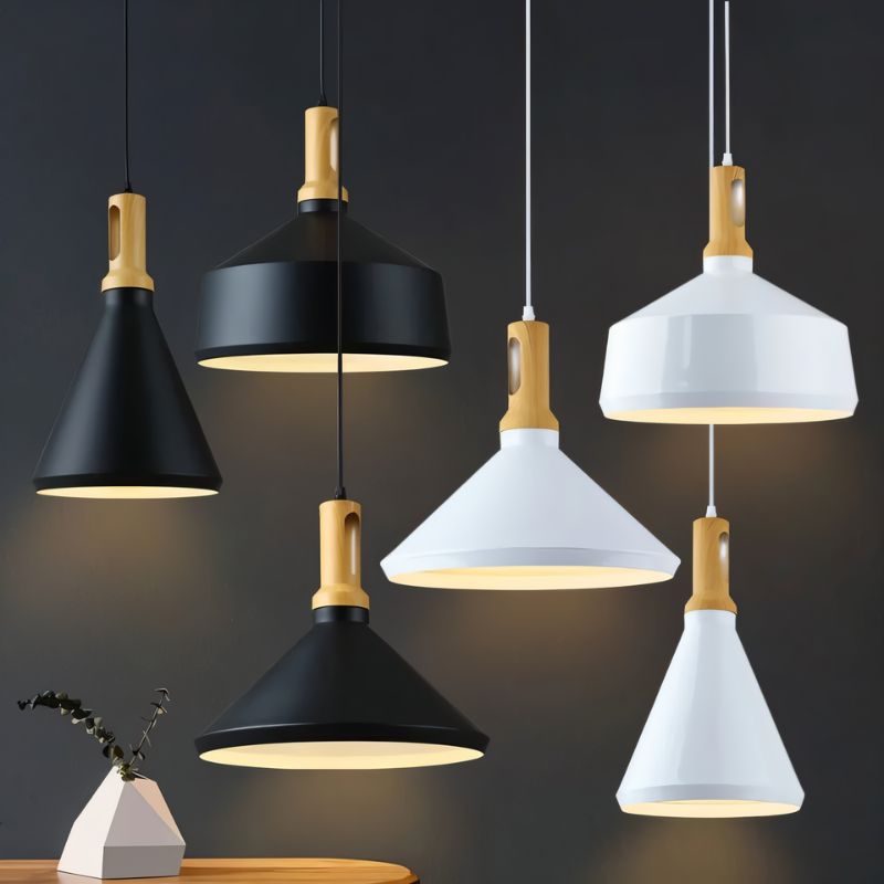 Sleek Black Geometric Aluminium Pendant Light – Modern Design for Stylish Home Illumination and Contemporary Décor