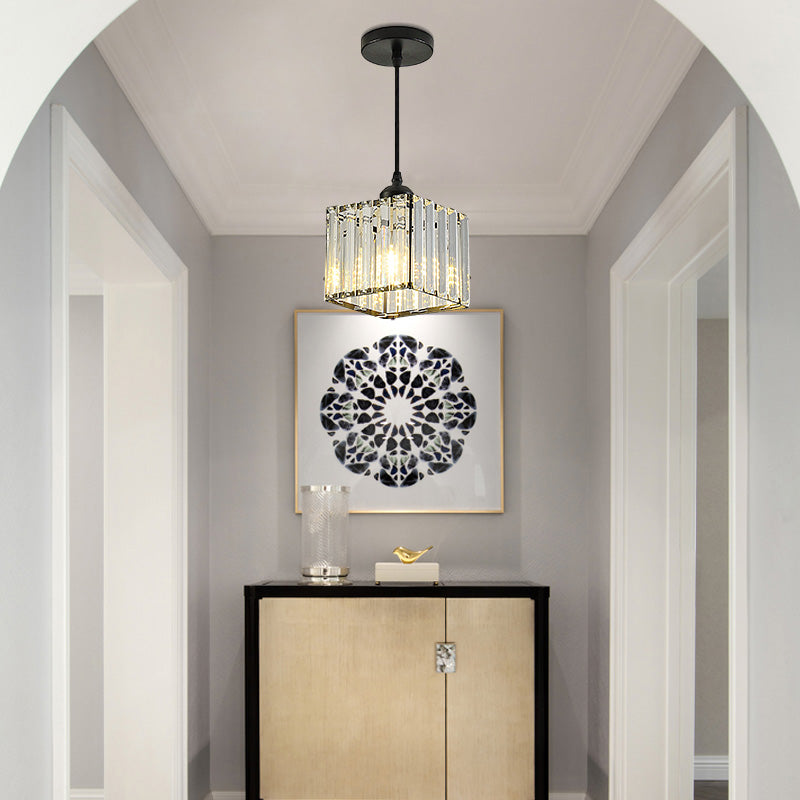 Contemporary Hallway Crystal Circle Pendant Light Fixture - Elegant Illumination for Modern Interiors and Stylish Entrances