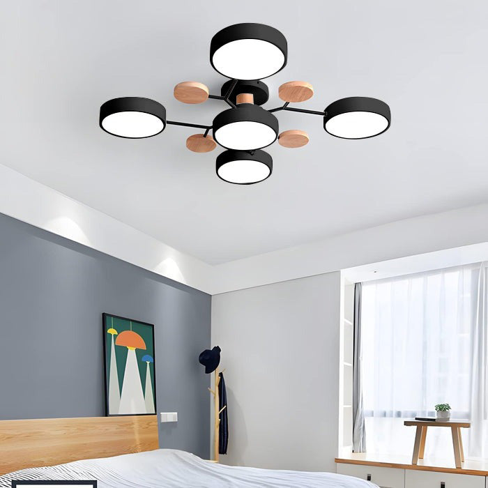 Contemporary Round Low Ceiling Light Fixture for Living Room Ambiance and Style Enhancement