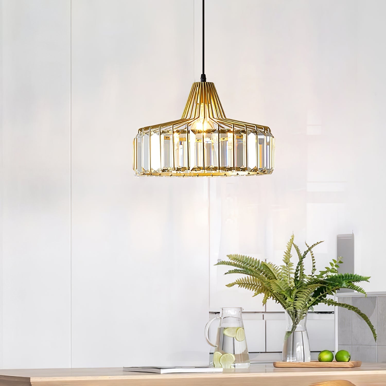 Elegant Modern Black Crystal Pendant Light Fixture for Stylish Home Décor and Ambient Illumination in Any Room