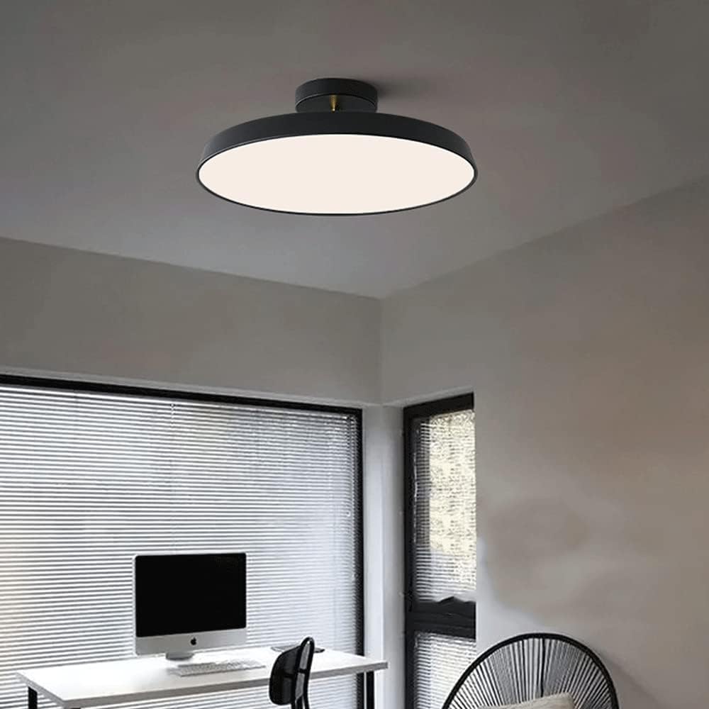 Minimalist White LED Semi-Flush Ceiling Light Fixture for Bedroom Ambience and Modern Home Decor