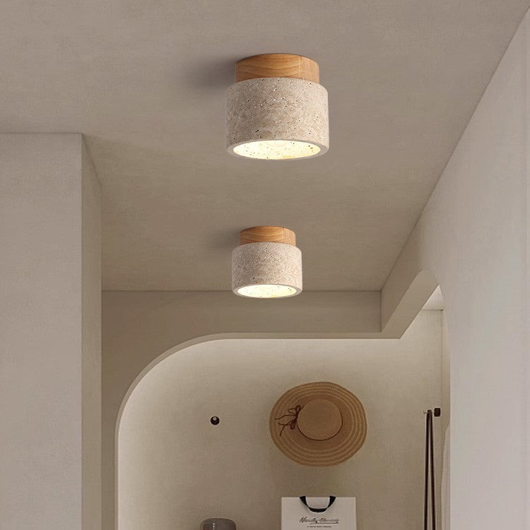 Wooden Simplicity Cylindrical Ceiling Light for Hallway – Elegant and Modern Lighting Solution for Your Home