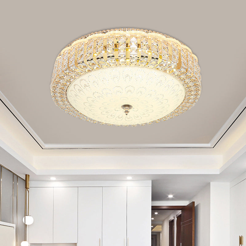 Contemporary Round Crystal Ceiling Light Fixture for Bedroom Elegance and Style - Perfect Lighting Solution for Modern Homes