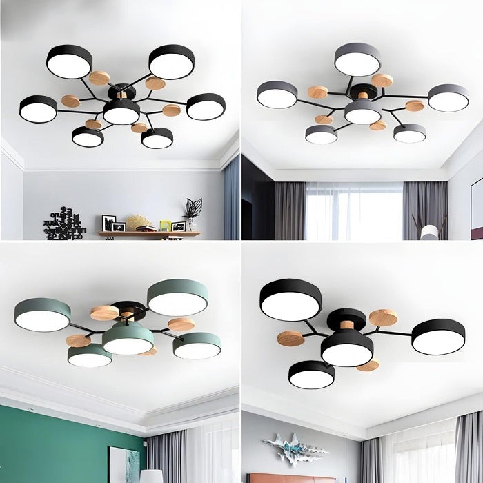 Contemporary Round Low Ceiling Light Fixture for Living Room Ambiance and Style Enhancement