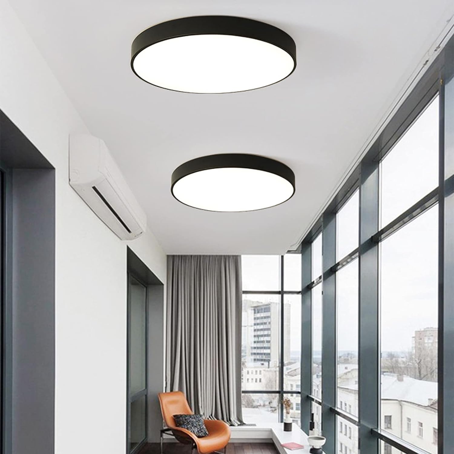 Set of 2 Circular LED Low Ceiling Lights for Bedroom – Modern, Energy-Efficient Lighting Solutions for Stylish Interiors