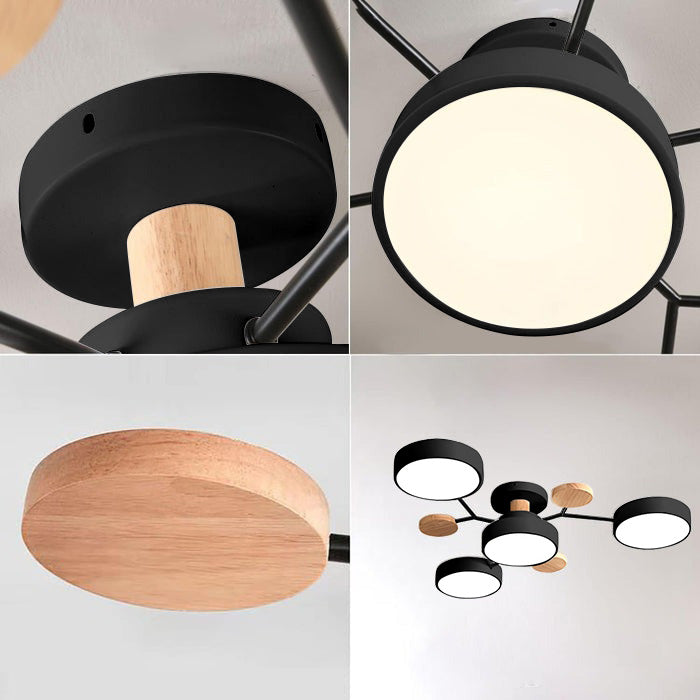 Contemporary Round Low Ceiling Light Fixture for Living Room Ambiance and Style Enhancement