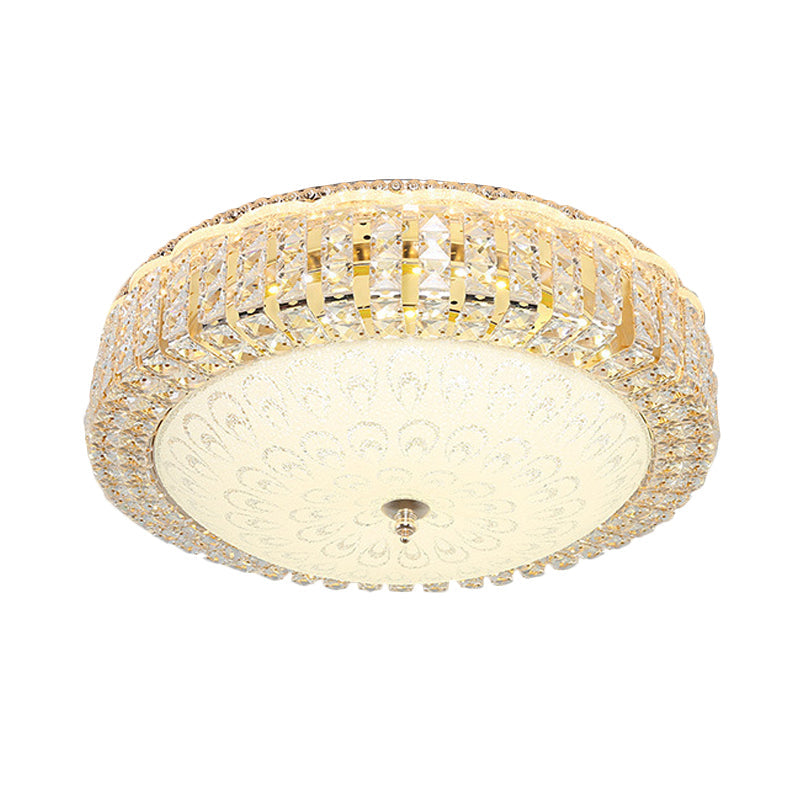 Contemporary Round Crystal Ceiling Light Fixture for Bedroom Elegance and Style - Perfect Lighting Solution for Modern Homes