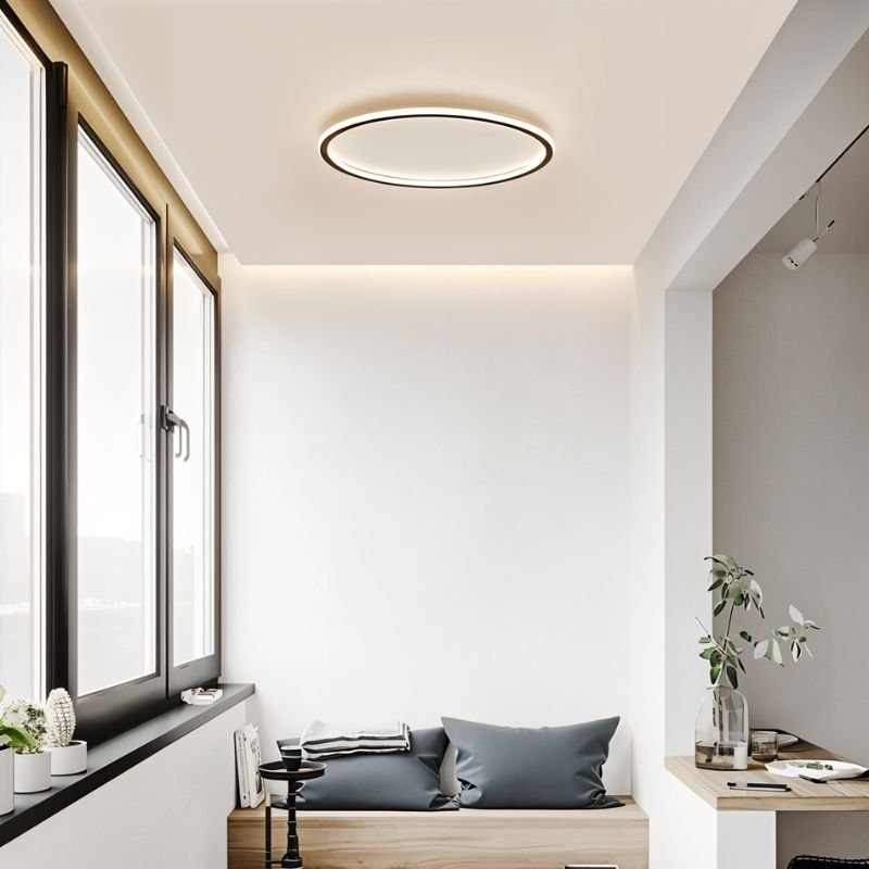 Sleek Ultra-Thin Round Low Ceiling Light Fixture for Modern Spaces - Stylish Illumination for Contemporary Interiors