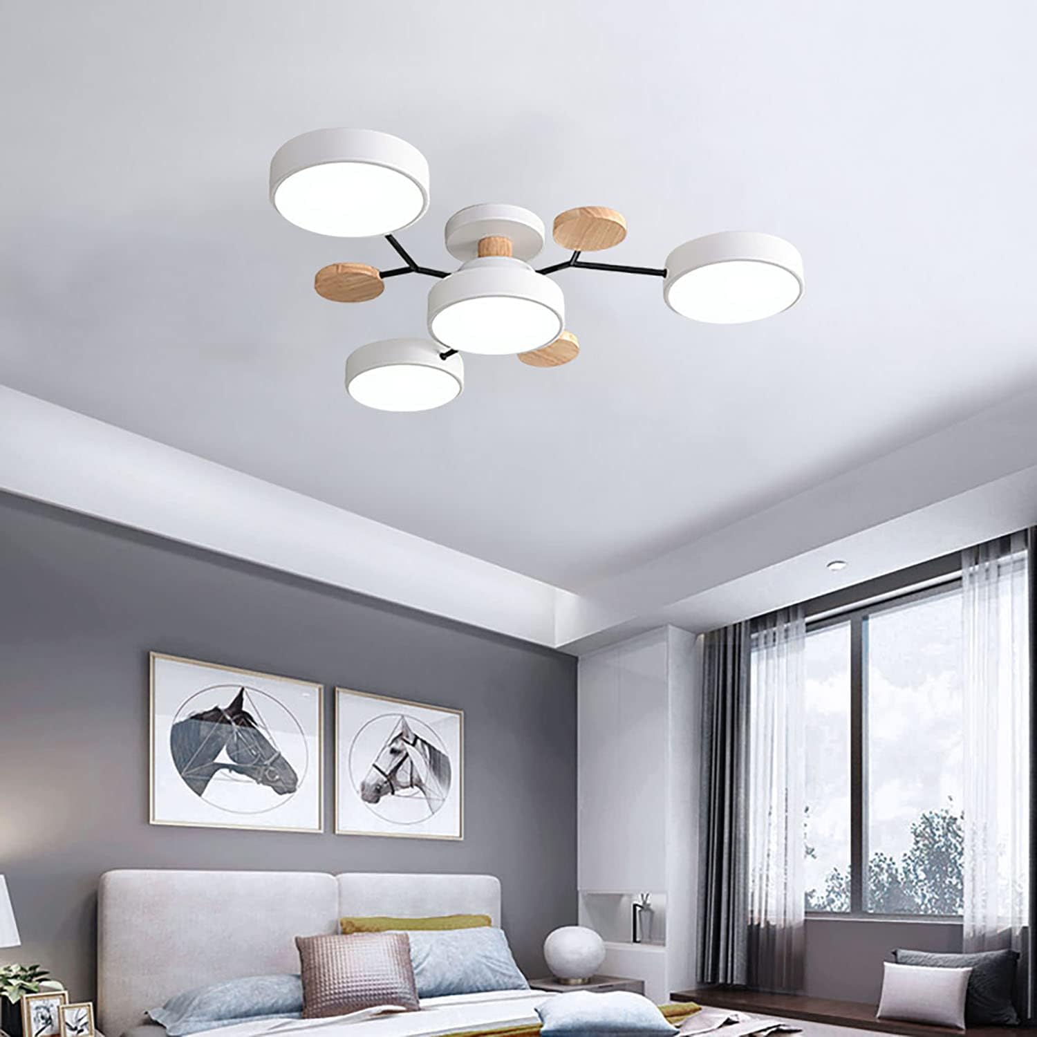 Contemporary Round Low Ceiling Light Fixture for Living Room Ambiance and Style Enhancement