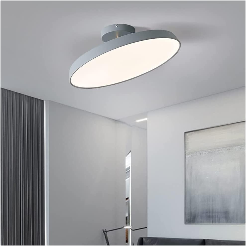 Minimalist White LED Semi-Flush Ceiling Light Fixture for Bedroom Ambience and Modern Home Decor