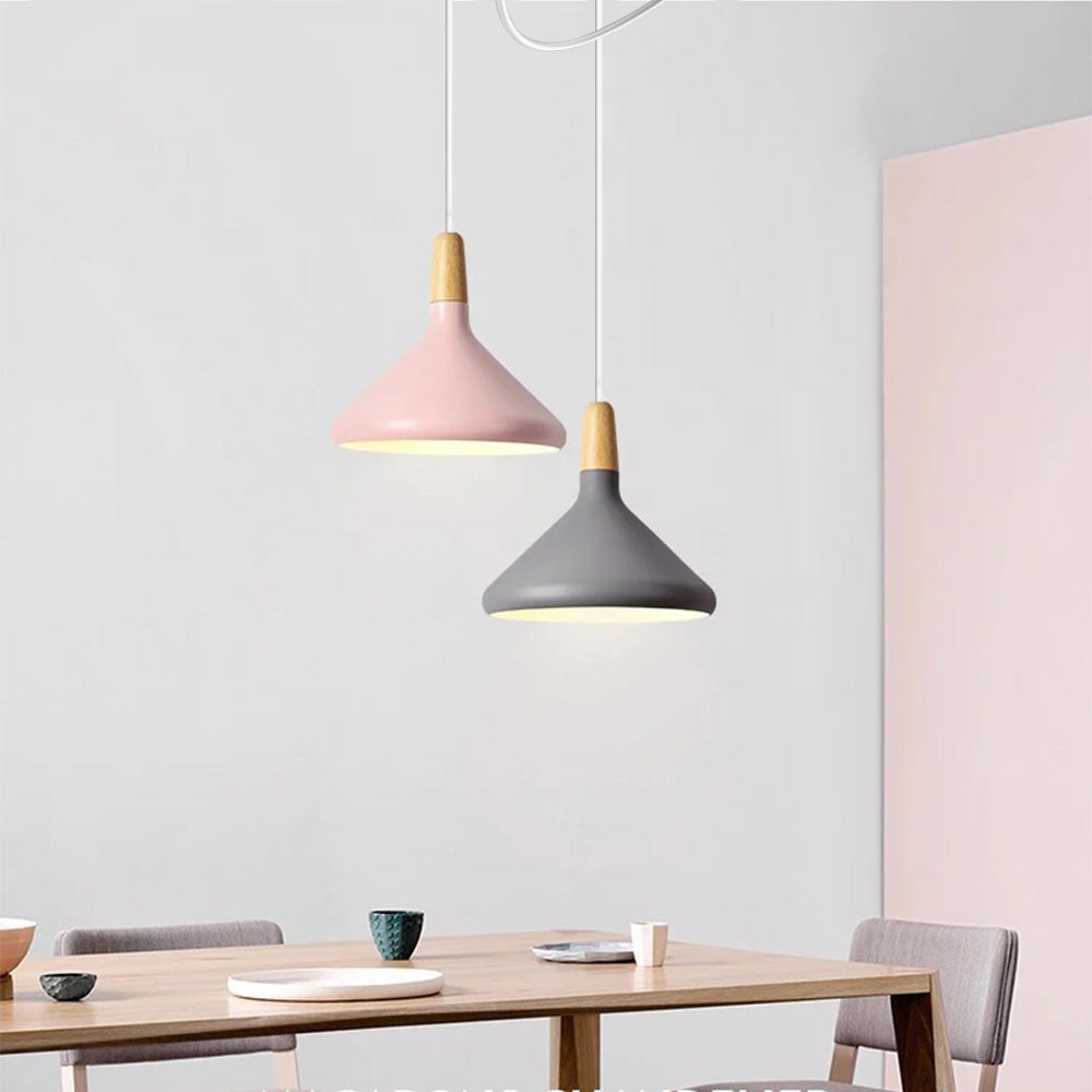 Nordic Macaron Inspired Wooden Pendant Light – Stylish and Creative Lighting Solution for Modern Interiors