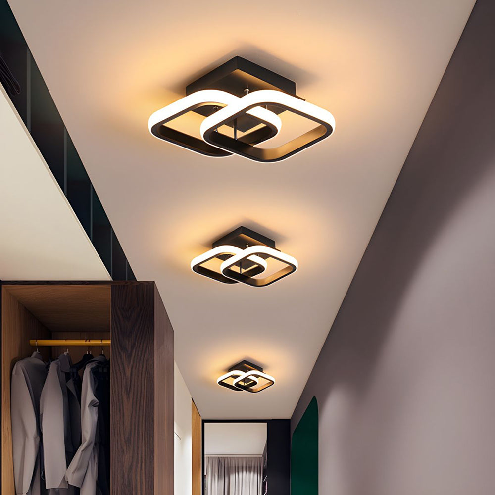 Sleek Modern Metal White LED Ceiling Light Fixture for Contemporary Home Illumination and Stylish Décor