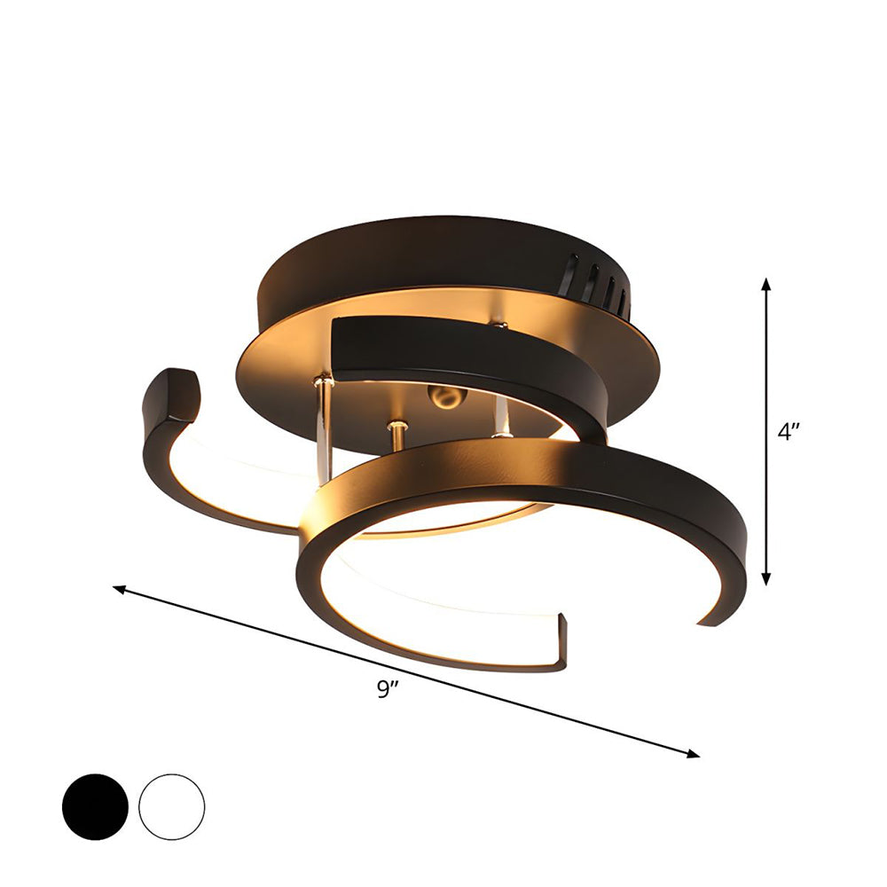 Sleek Modern Metal White LED Ceiling Light Fixture for Contemporary Home Illumination and Stylish Décor