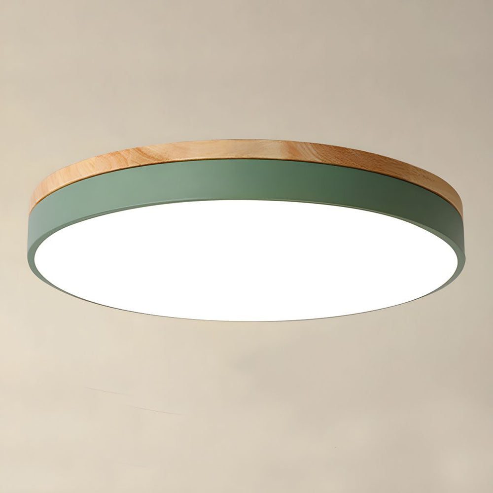Ceiling Light Modern Wood LED Flush Fitting