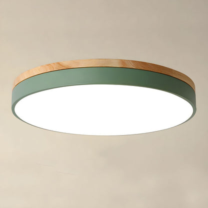 Ceiling Light Modern Wood LED Flush Fitting