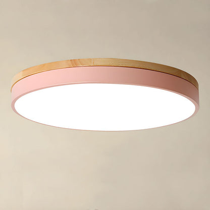 Ceiling Light Modern Wood LED Flush Fitting