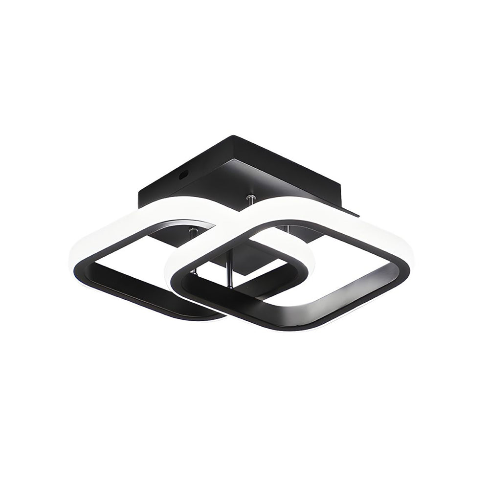 Plafonnier avec cadre en métal noir à LED