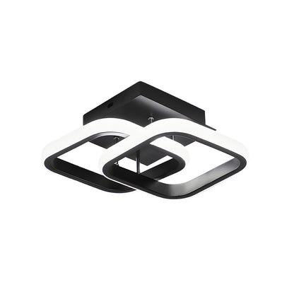 Plafonnier avec cadre en métal noir à LED