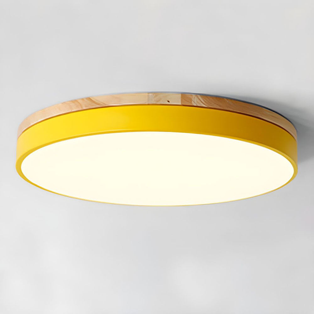 Ceiling Light Modern Wood LED Flush Fitting