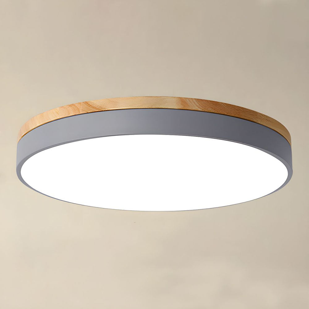 Elegant Wooden Round Flush Ceiling Lights for Living Room - Stylish Illumination for Home Décor and Ambient Lighting