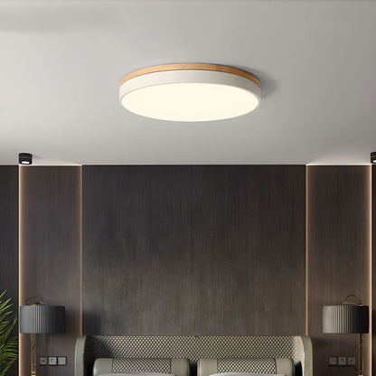 Ceiling Light Modern Wood LED Flush Fitting